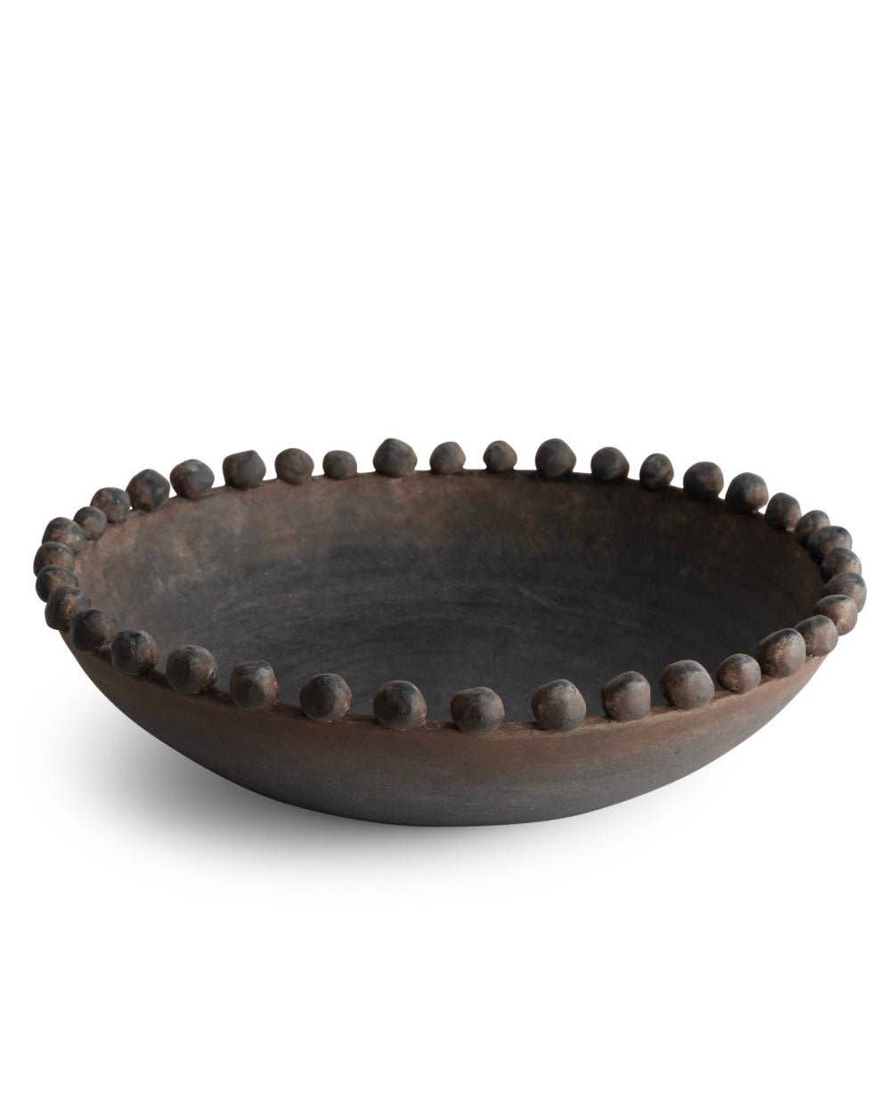 Rocco Earthenware Decorative Bowl - Organic Contours Rustic 16.5"
