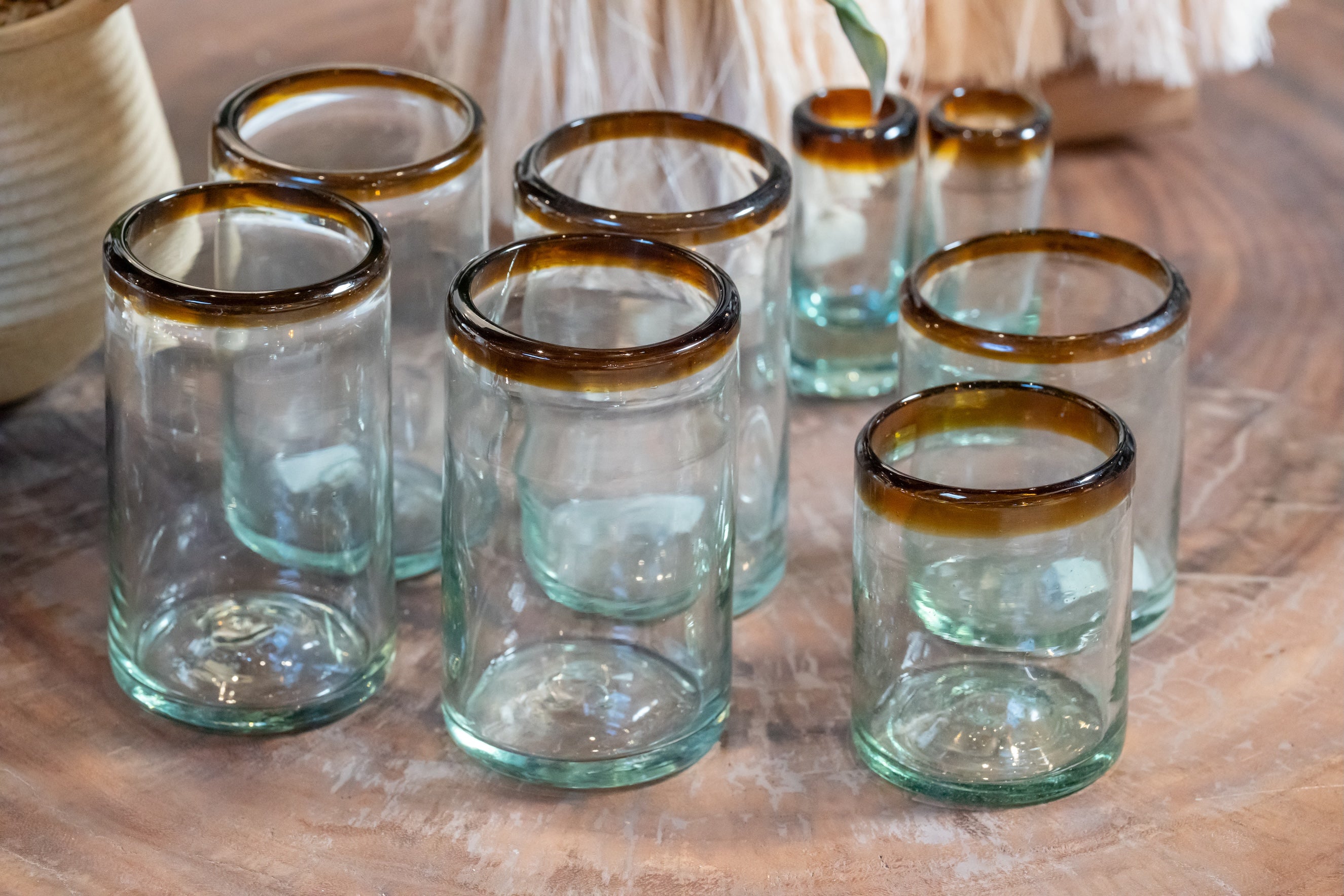 Glass with Amber Rim