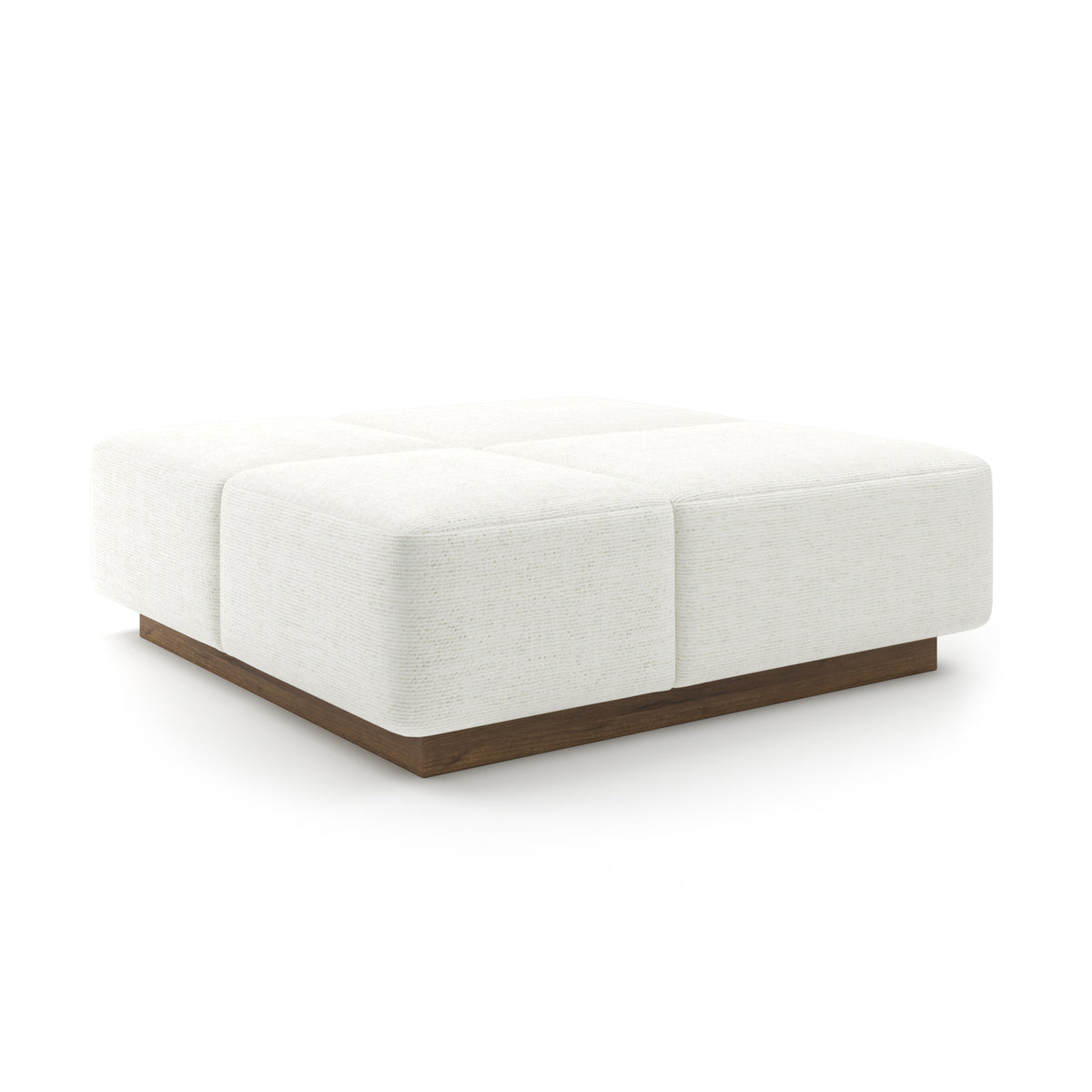 Grid Ottoman 48" in Ivory