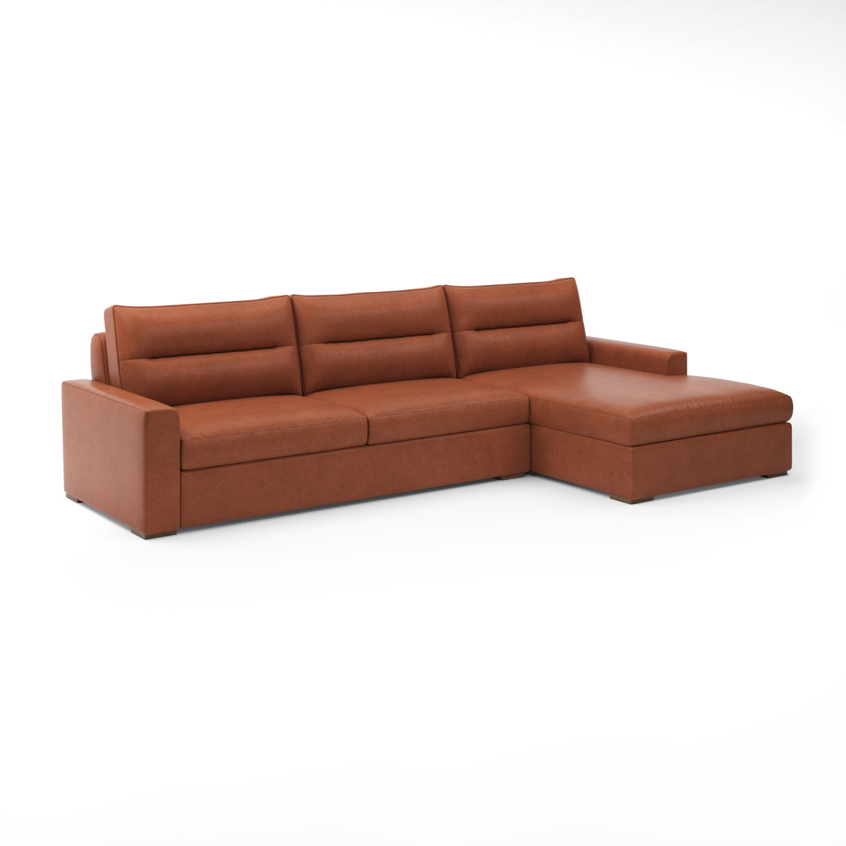 Julian Sectional Chaise RAF in Caramel