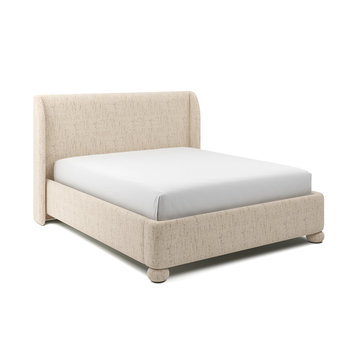 Serena Upholstered Bed Cal King in Cream