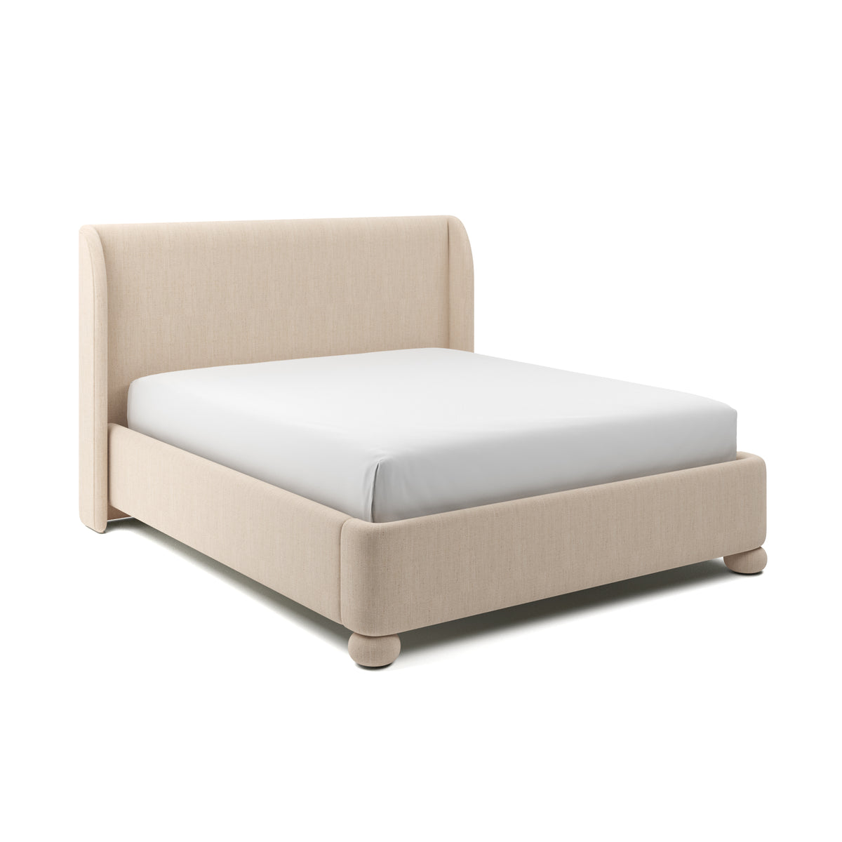 Serena Upholstered Bed Cal King in Eggshell