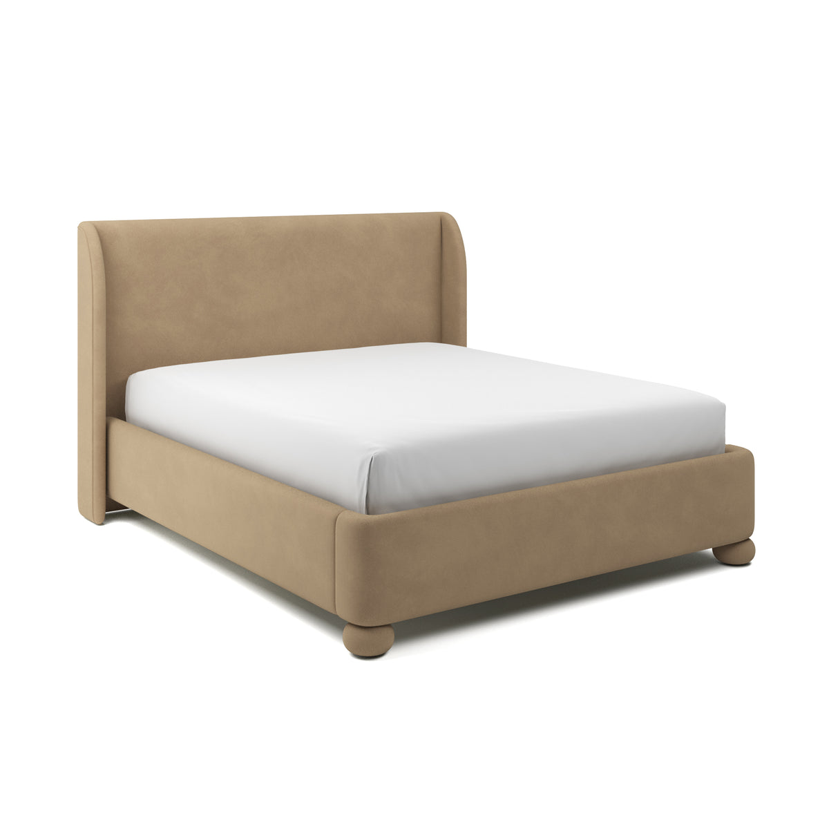 Serena Upholstered Bed Cal King in Latte