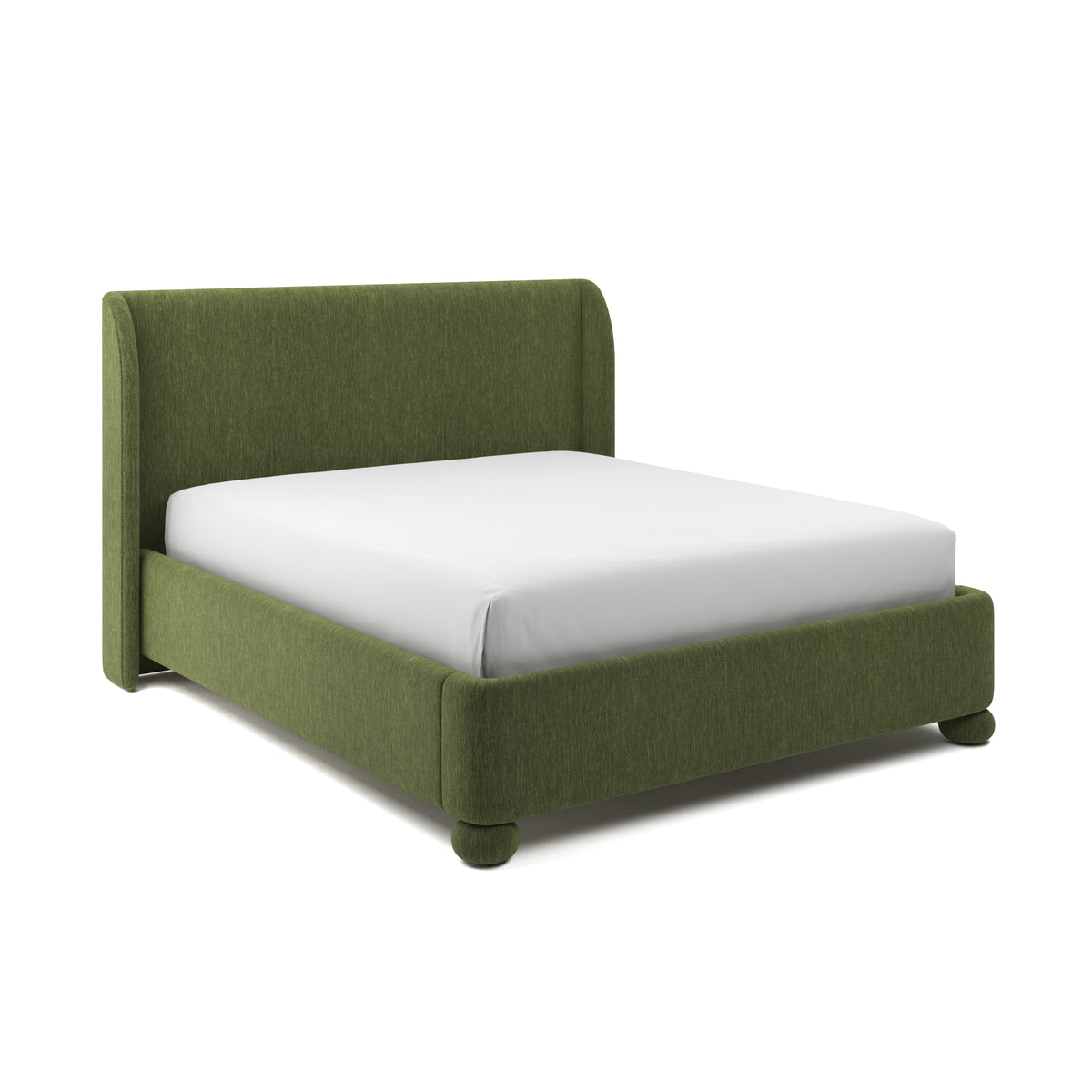 Serena Upholstered Bed Cal King in Moss