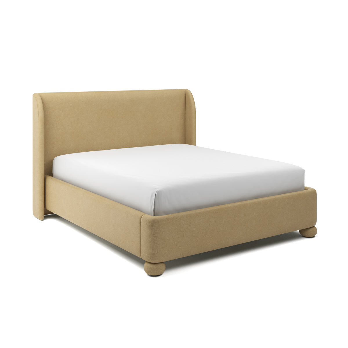 Serena Upholstered Bed Cal King in Biscotti