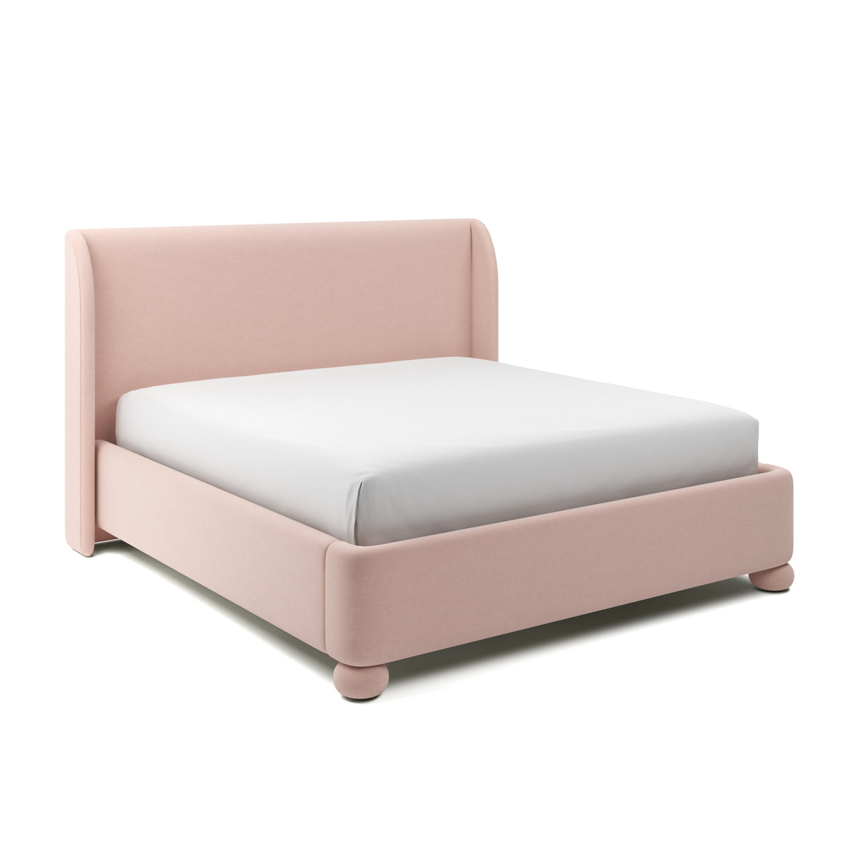 Serena Upholstered Bed King in Casual - Blush