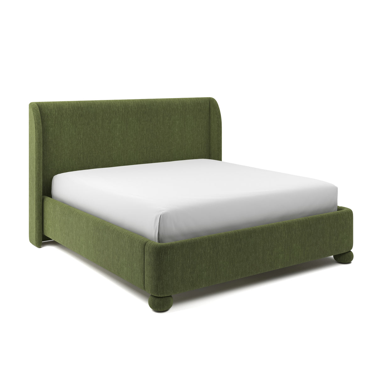 Serena Upholstered Bed King in Moss