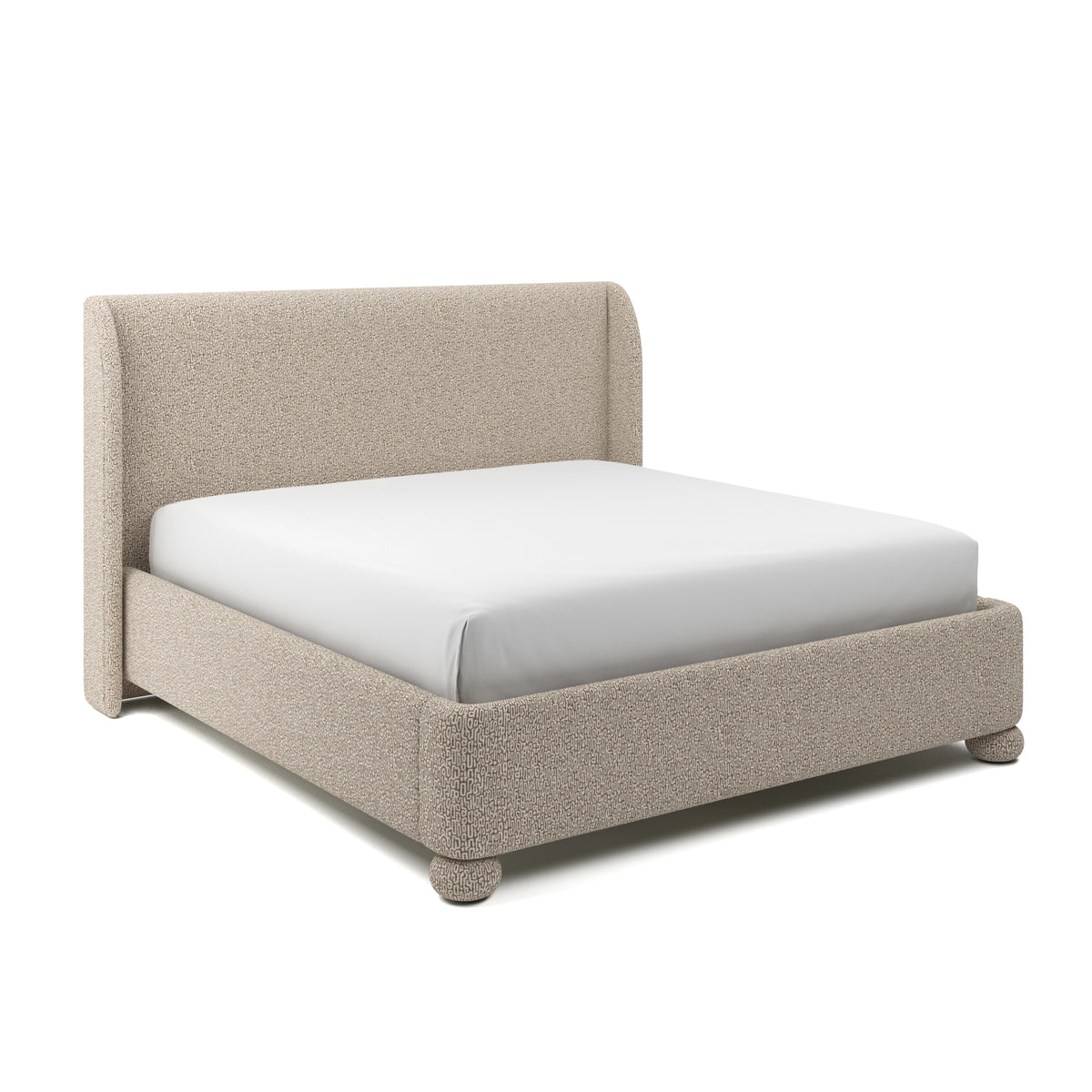 Serena Upholstered Bed King in Pebble