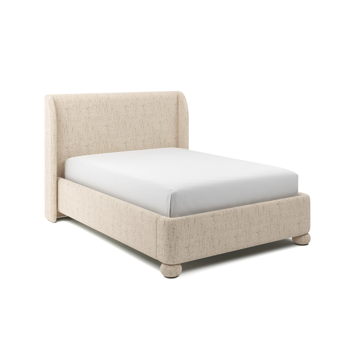 Serena Upholstered Bed Queen in Cream