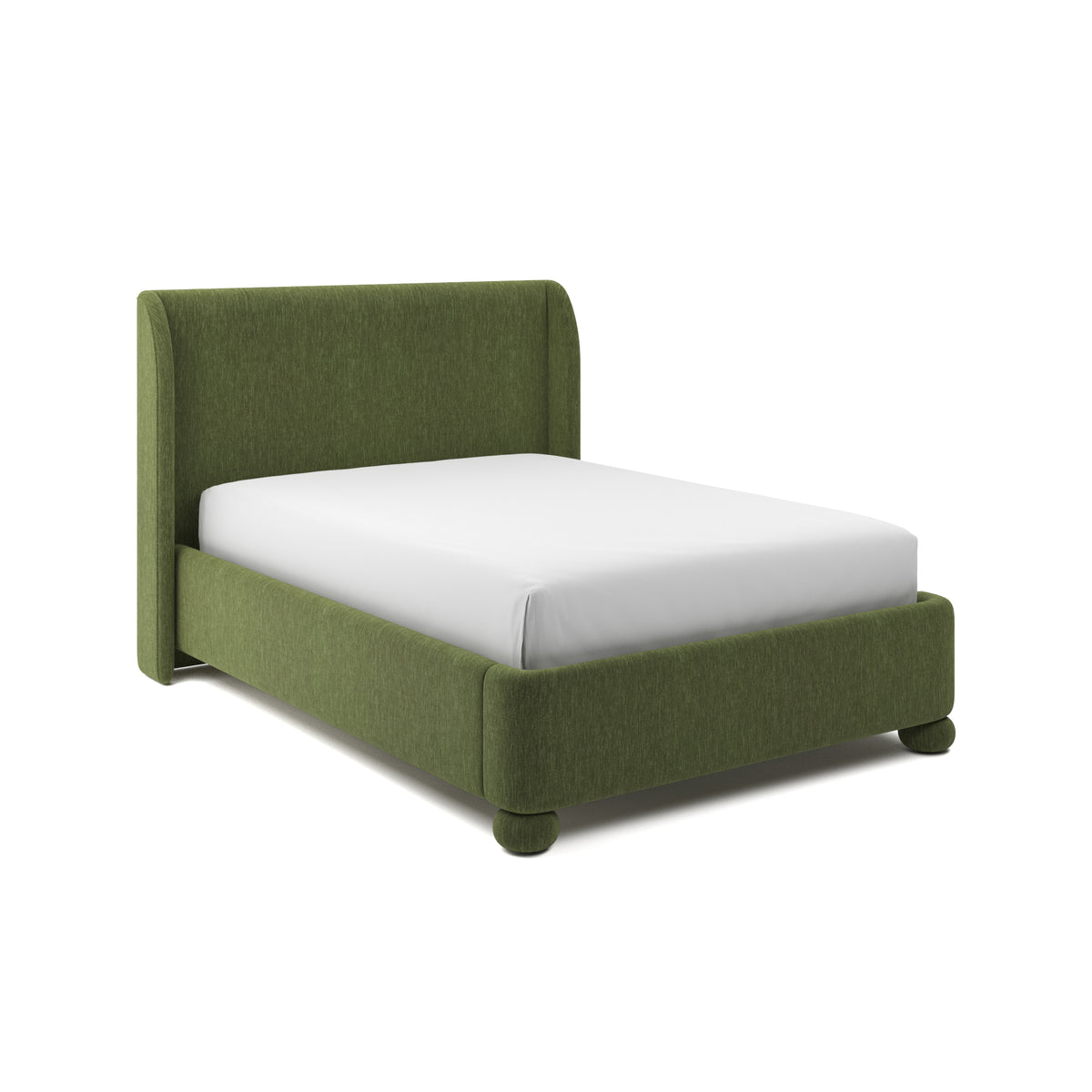 Serena Upholstered Bed Queen in Moss