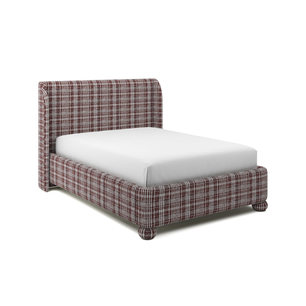 Serena Upholstered Bed Queen in Raisin