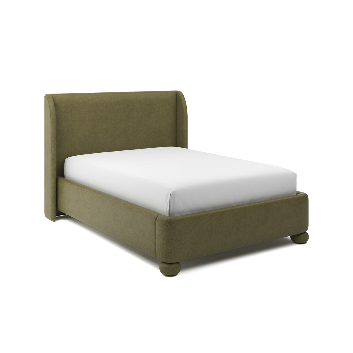 Serena Upholstered Bed Queen in Sage