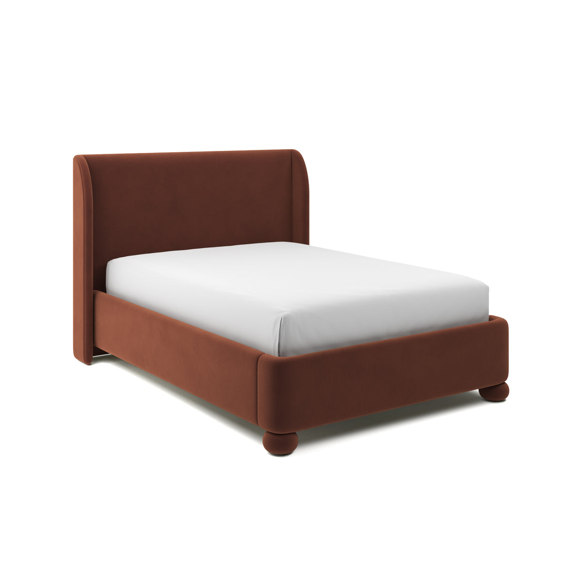 Serena Upholstered Bed Queen in Saffron