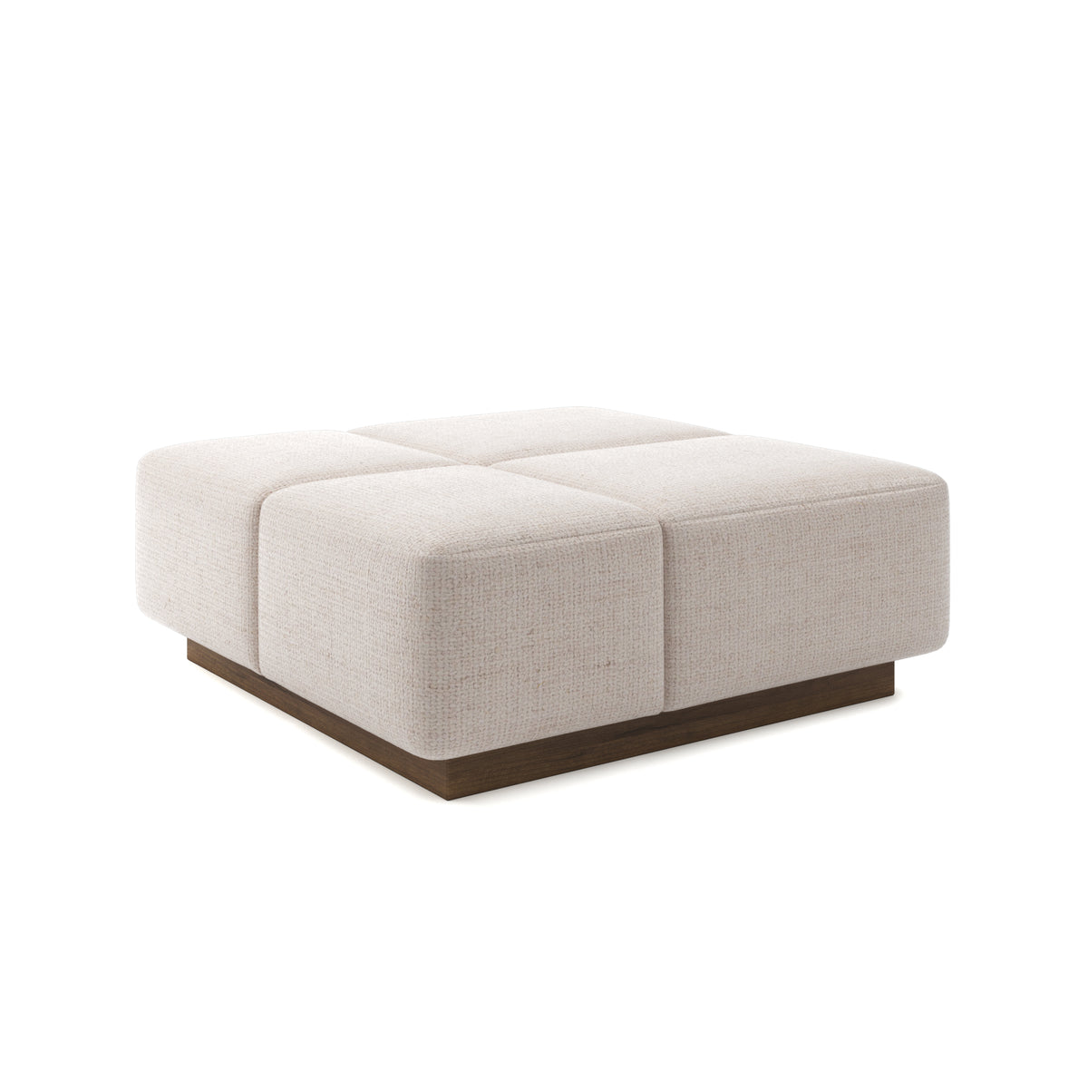 Grid Ottoman 42" in Bisque