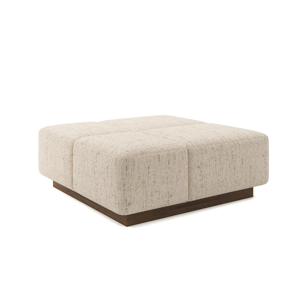 Grid Ottoman 42" in Cream