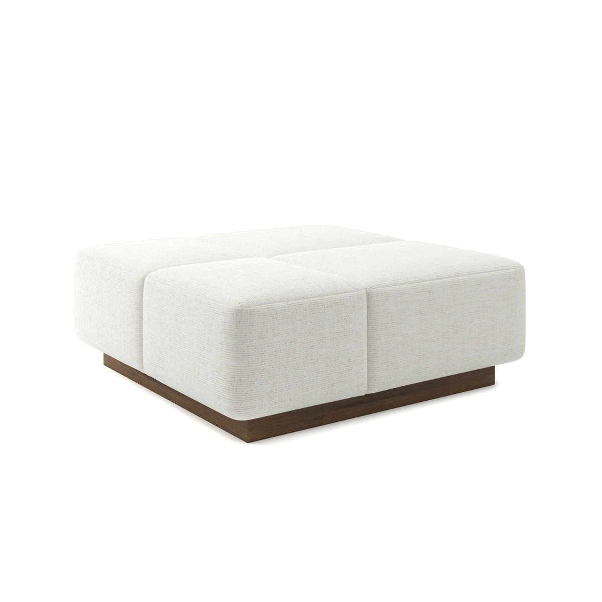 Grid Ottoman 42" in Ivory