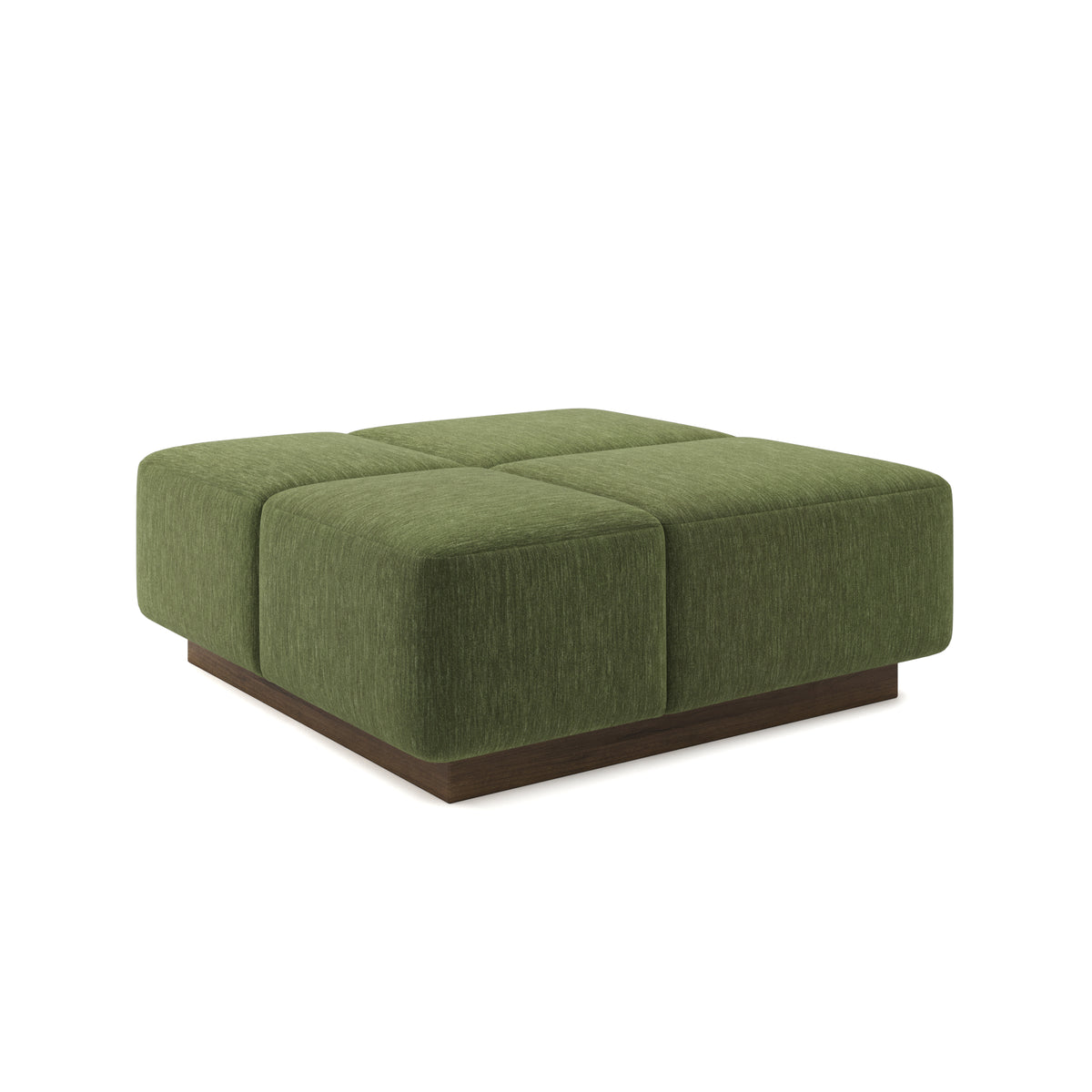 Grid Ottoman 42" in Moss