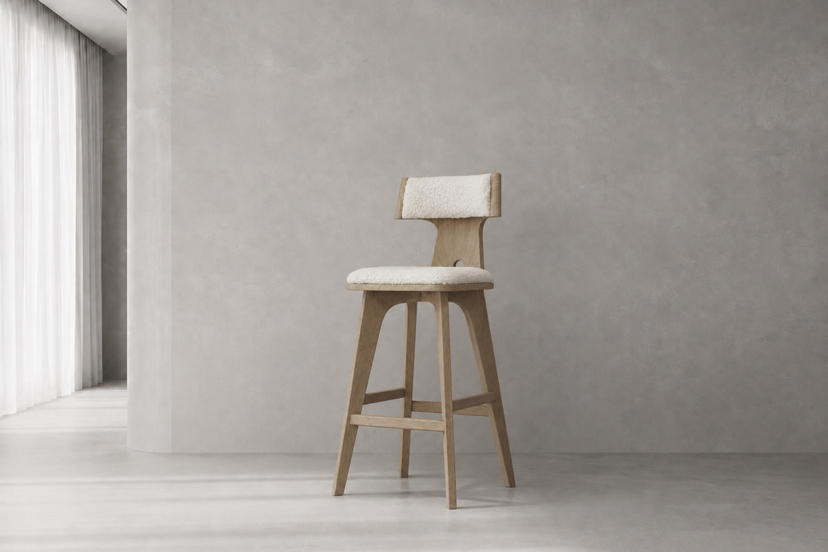 Fulcrum Teak Barstool