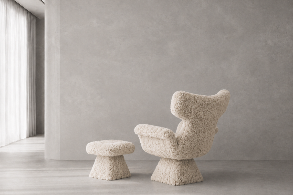 Veil Wing Chair & Ottoman