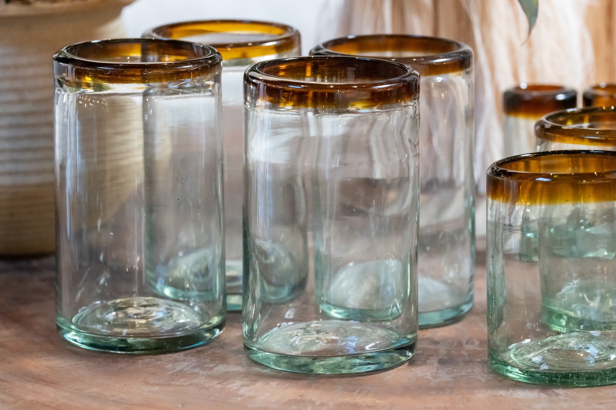 Glass with Amber Rim