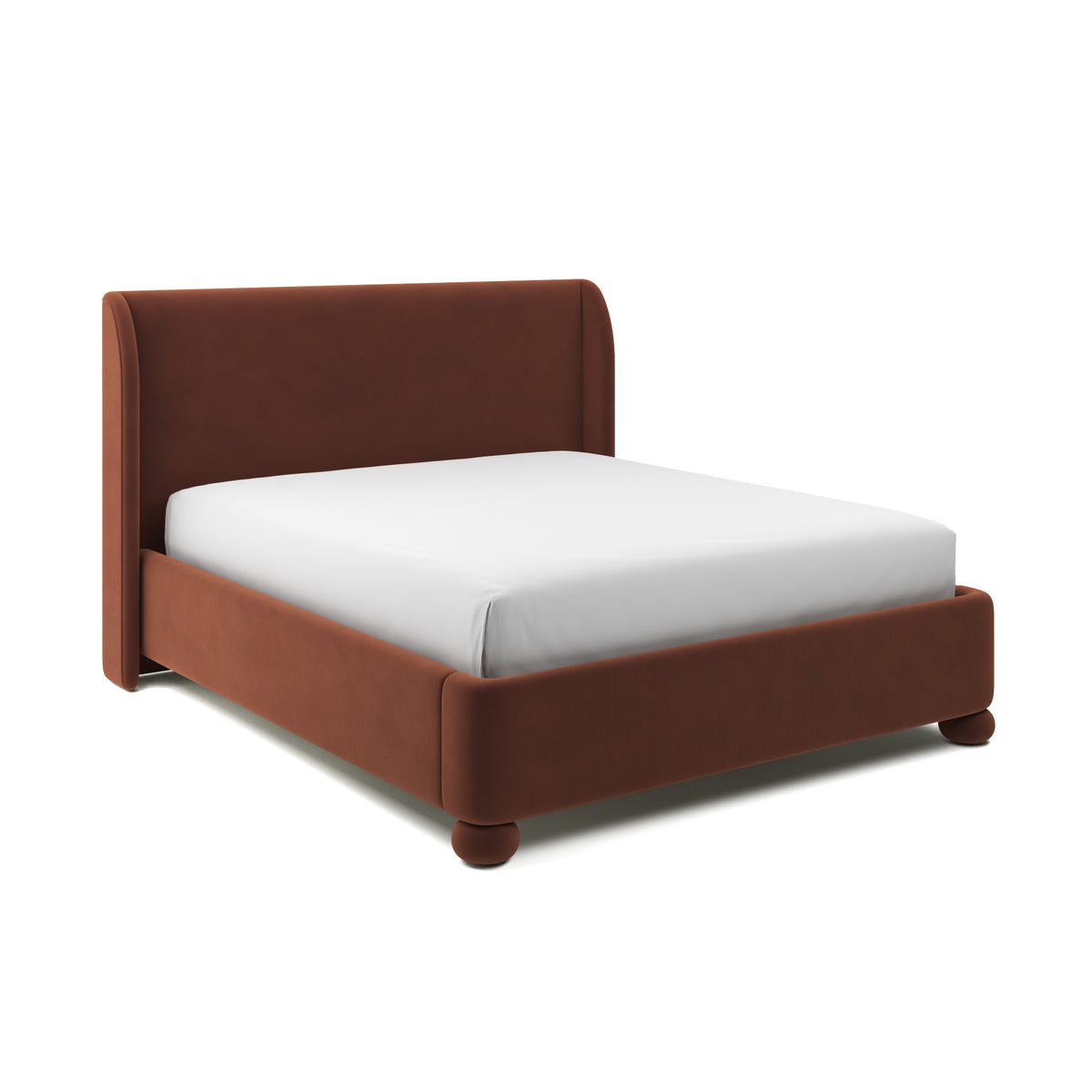 Serena Upholstered Bed Cal King in Saffron