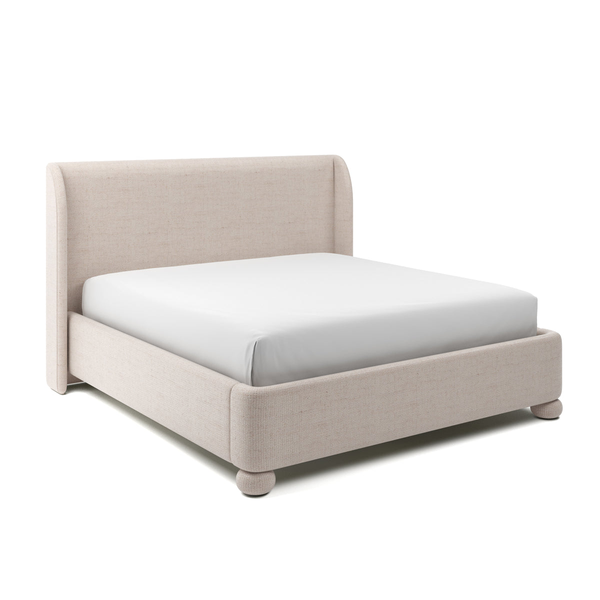 Serena Upholstered Bed King in Bisque