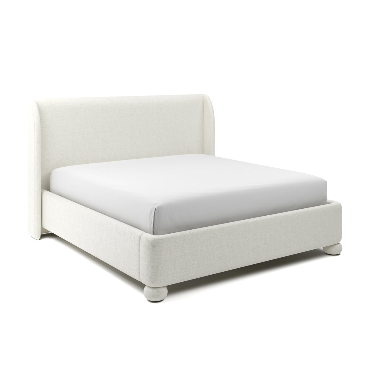 Serena Upholstered Bed King in Ivory