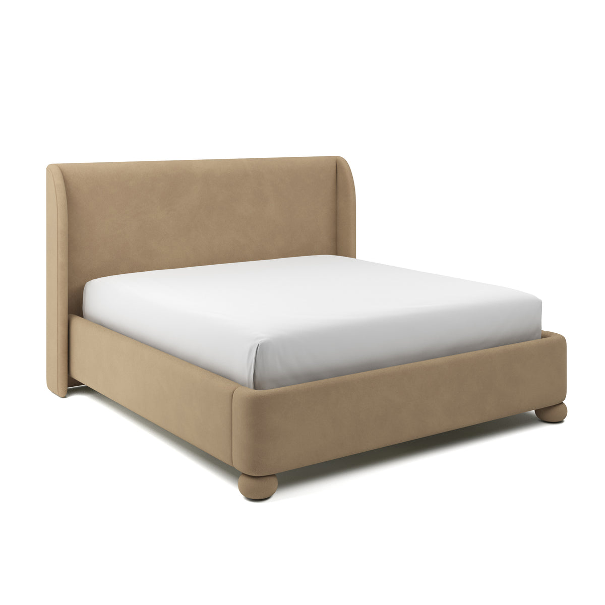 Serena Upholstered Bed King in Latte