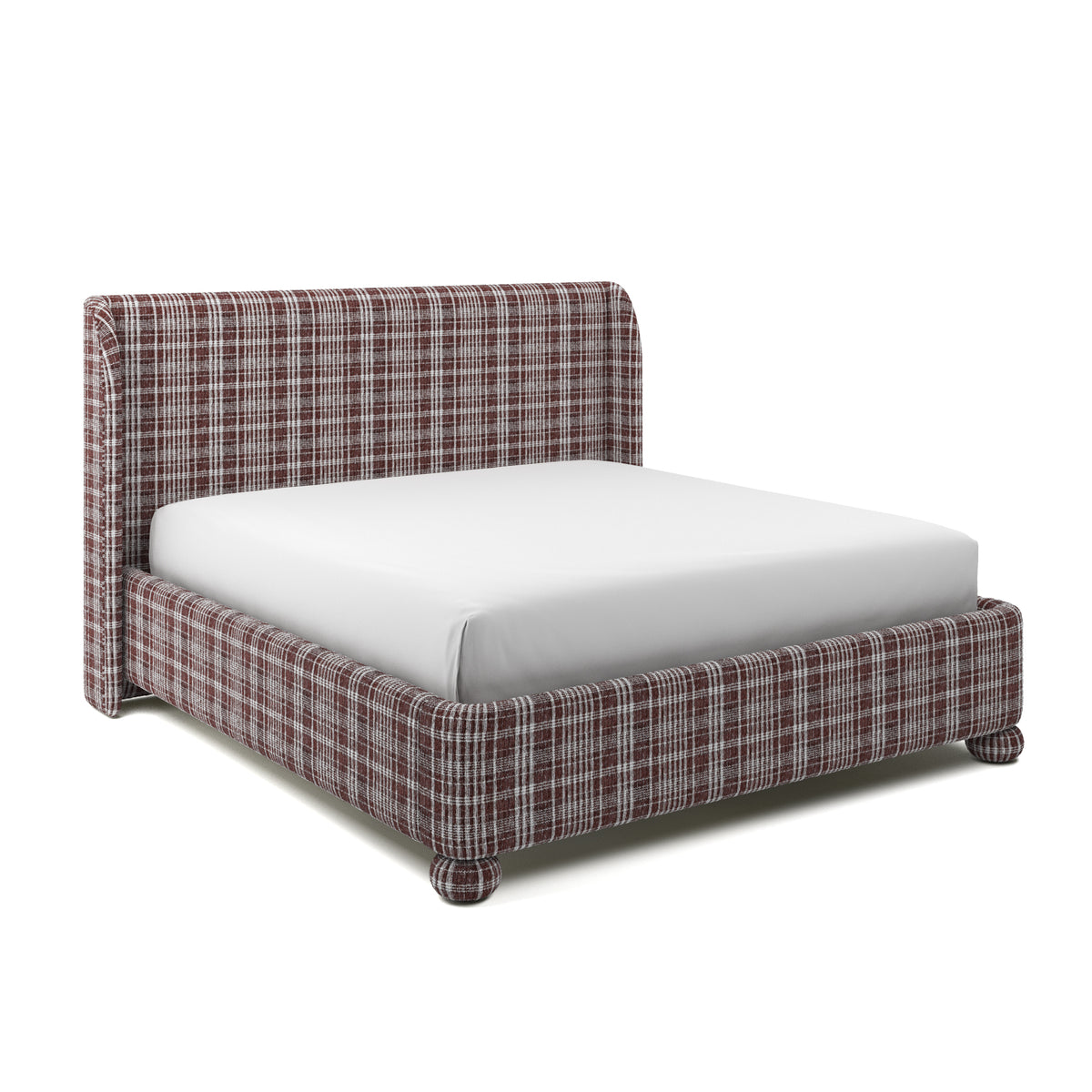 Serena Upholstered Bed King in Raisin