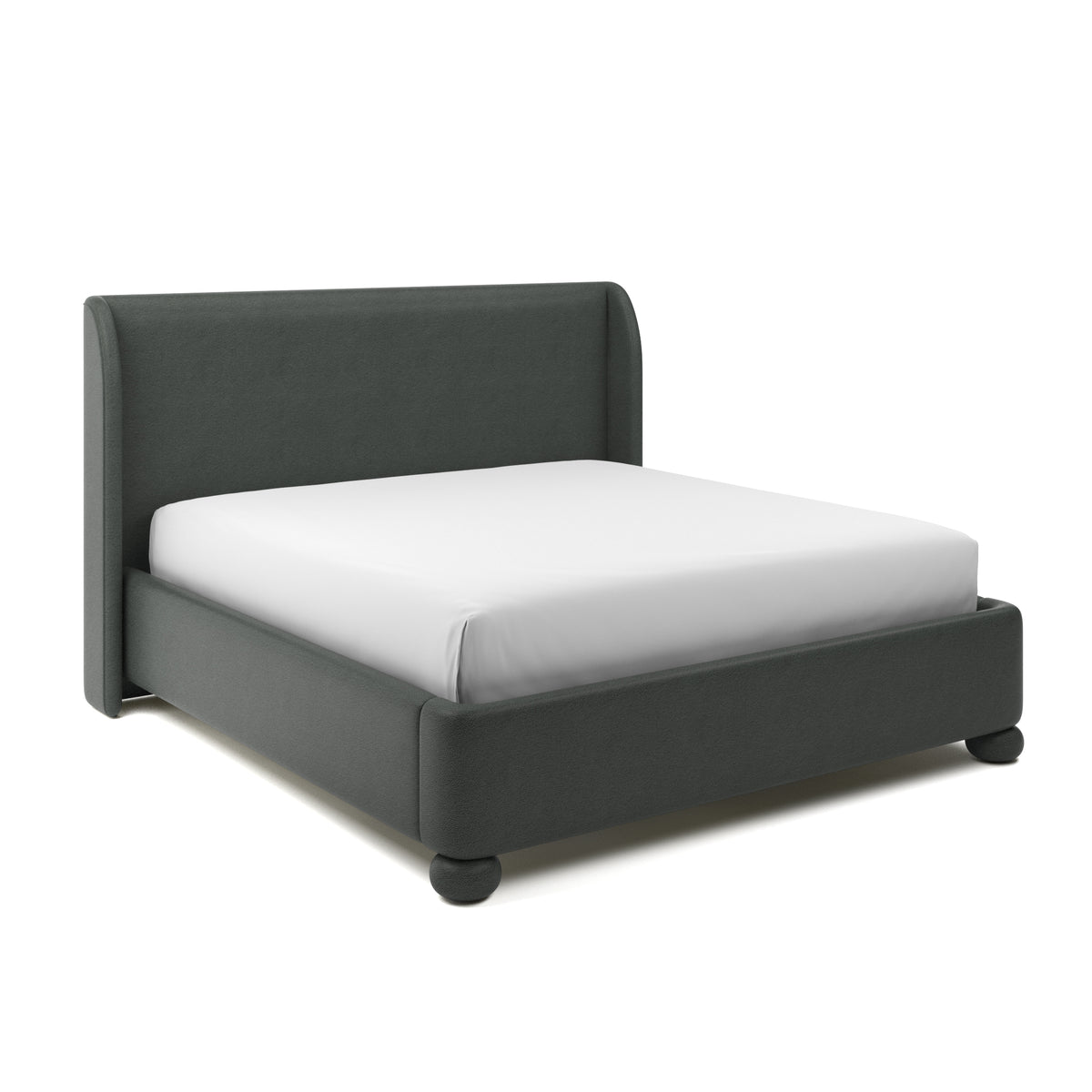 Serena Upholstered Bed King in Pepper