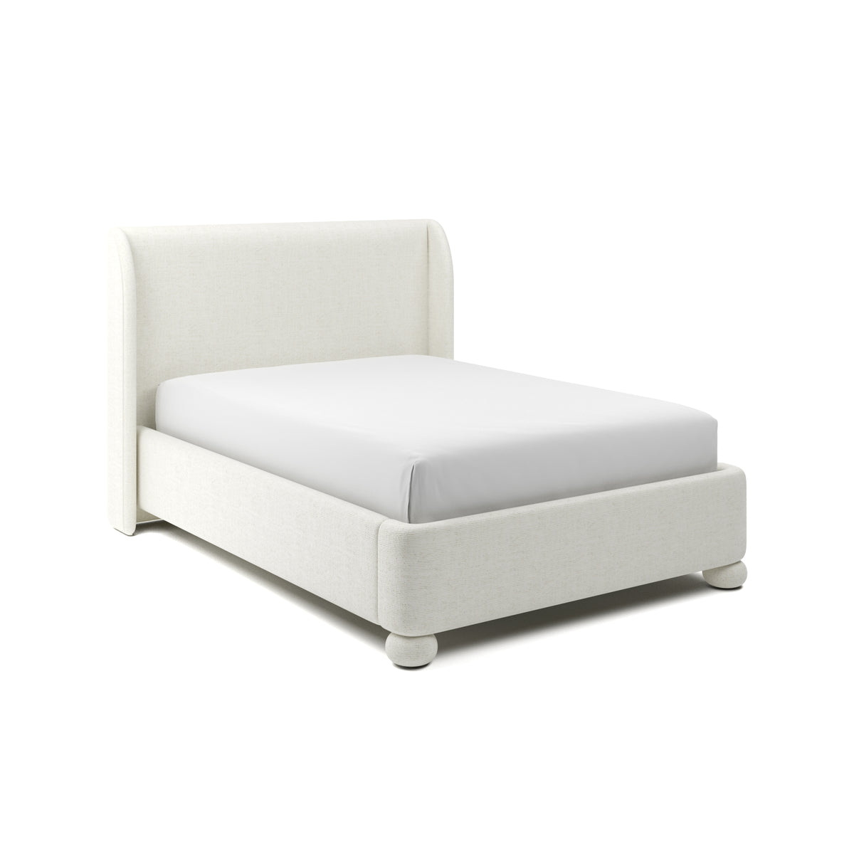 Serena Upholstered Bed Queen in Ivory