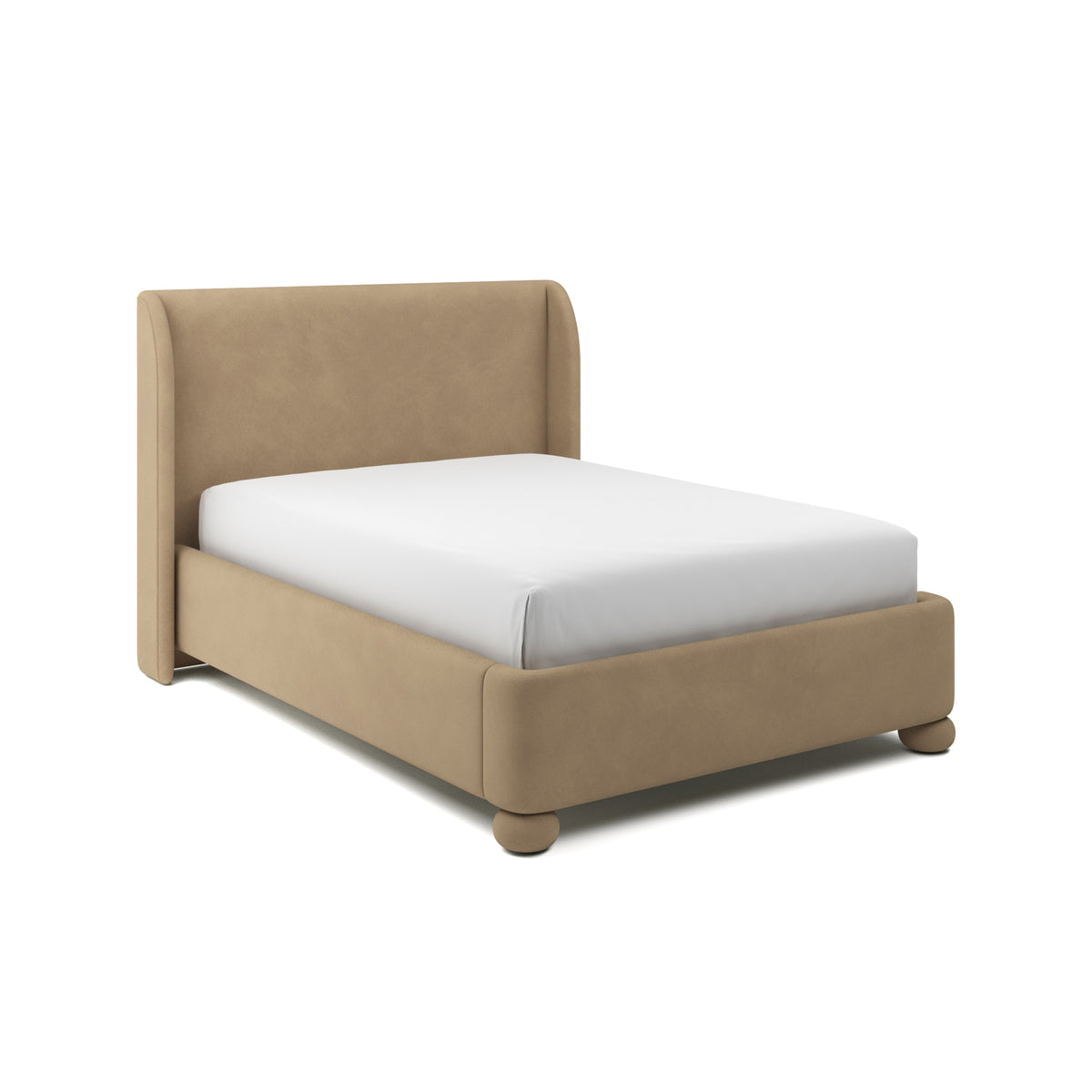Serena Upholstered Bed Queen in Latte