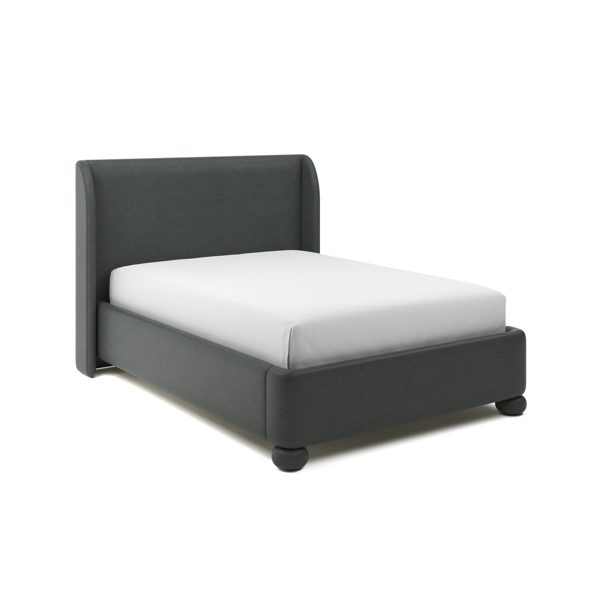 Serena Upholstered Bed Queen in Pepper
