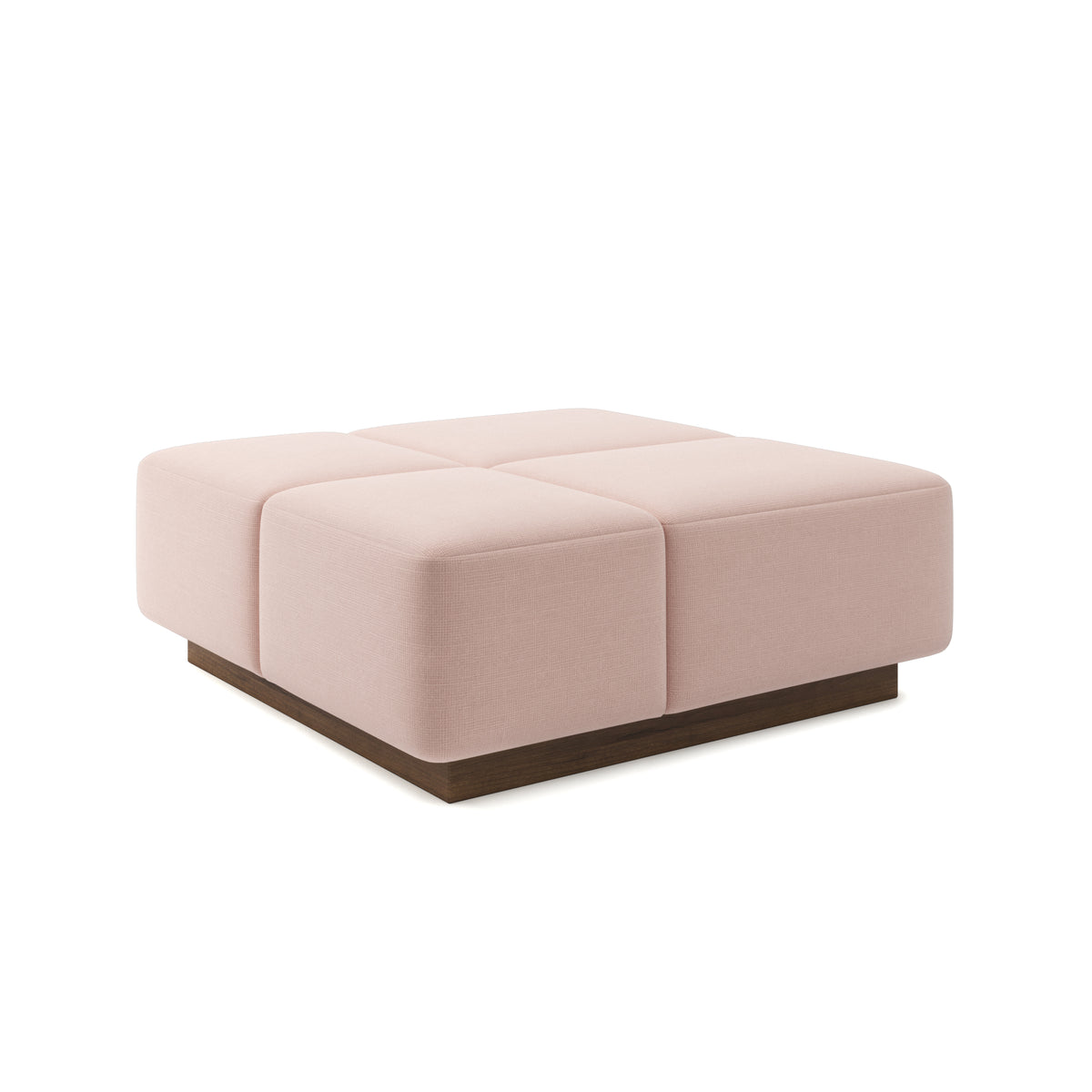 Grid Ottoman 42" in Casual - Blush