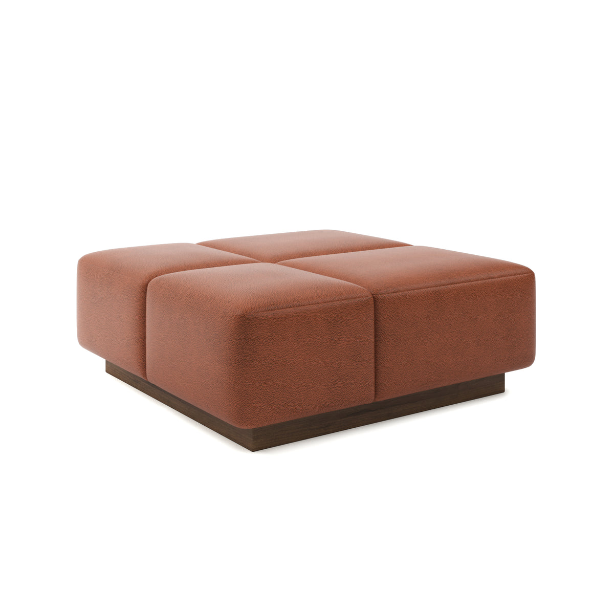 Grid Ottoman 42" in Caramel