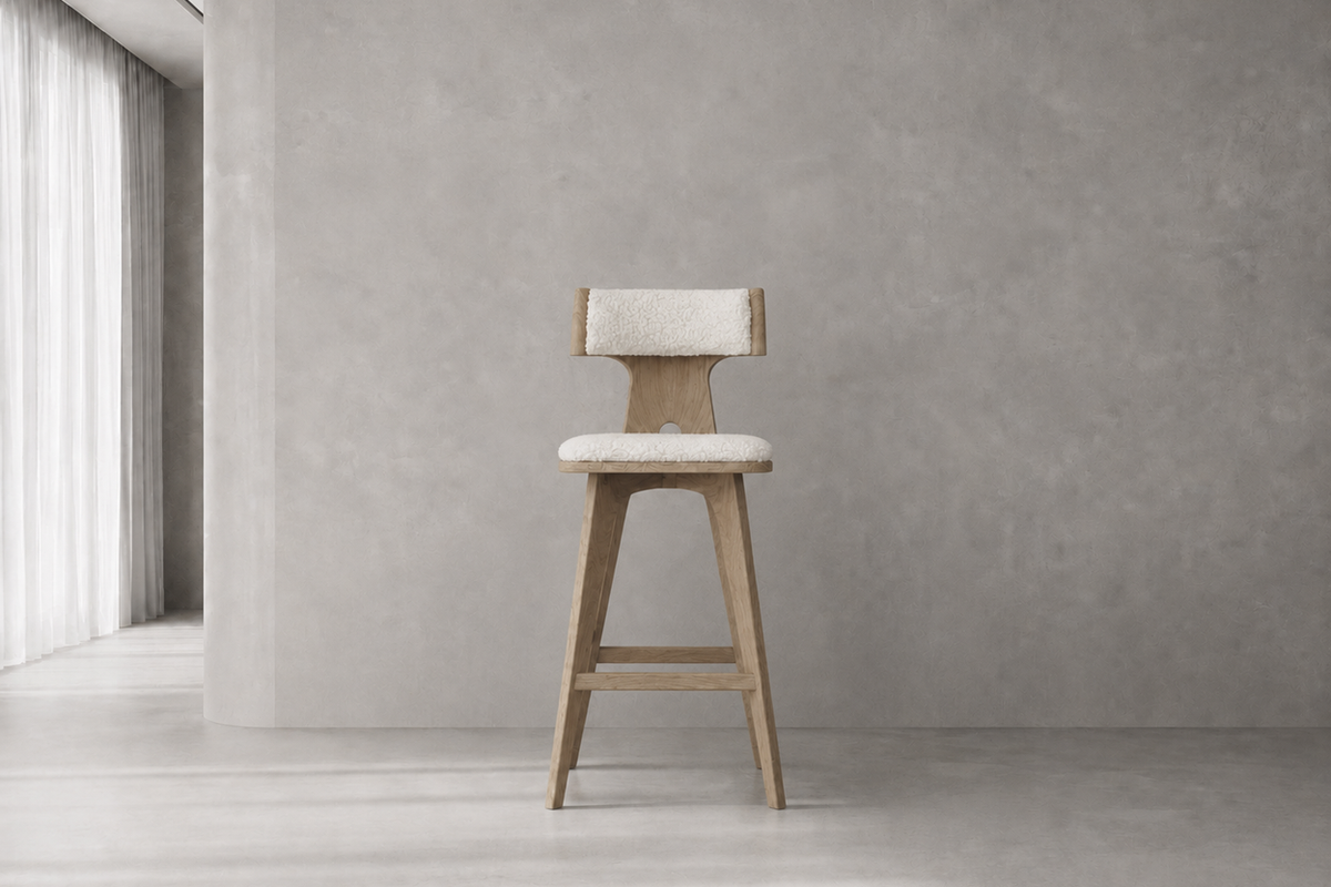 Fulcrum Teak Barstool