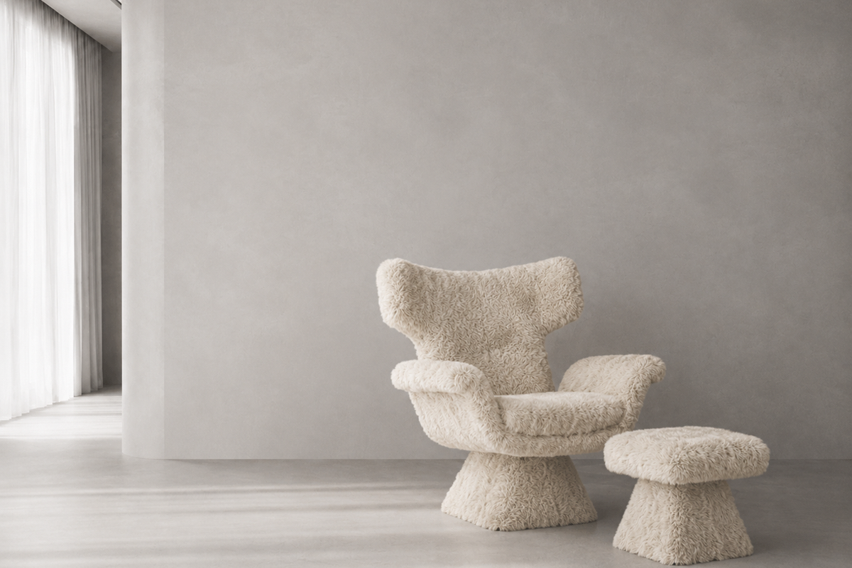 Veil Wing Chair & Ottoman